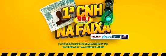 Studio FM 99.1 > Promoções > Primeira CNH na Faixa